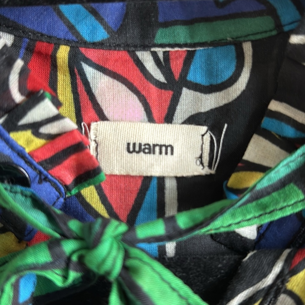 Warm Multi Colored Blouse With Ruffle Collar And … - image 4